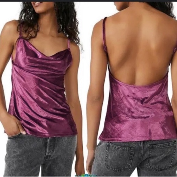 FP Intimates Other - Free People! Intimately All Night Velvet Cami Tank in Purple NWT!